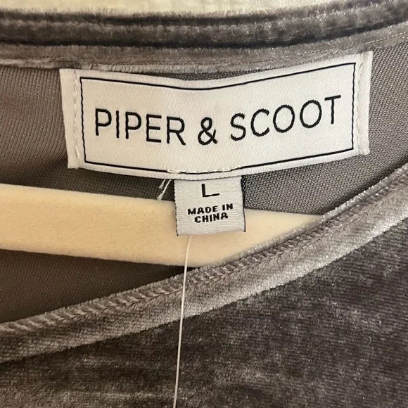 Silver Gray Velvet Maxi Dress – Size L - Picture 3 of 9